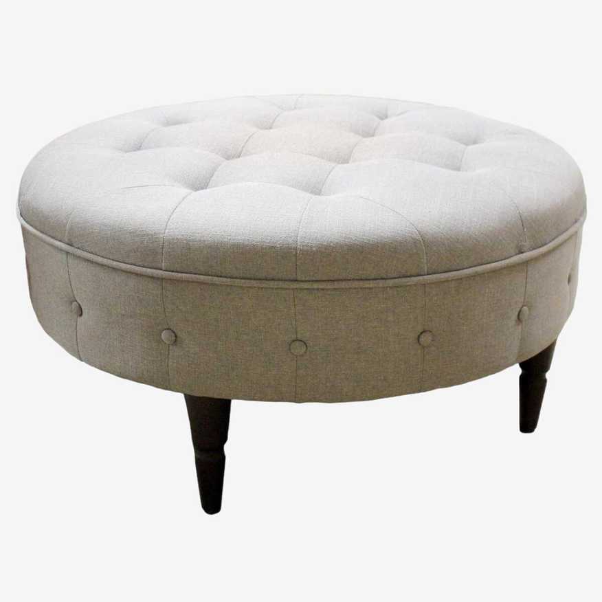 Tufted Round Ottoman - image 0