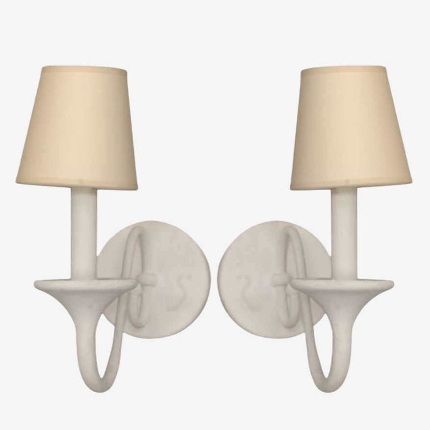 Hudson Valley Windsor White Plaster Sconce Wall Light, Pair of - image 0
