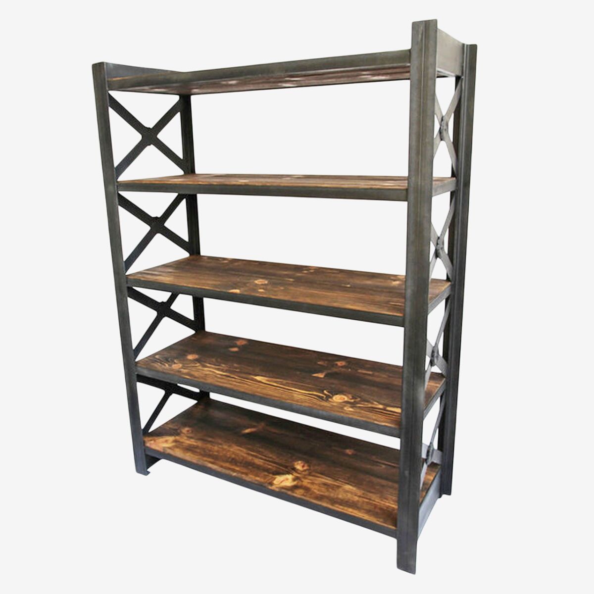 Farmhouse Wood & Iron X Shelves - $2800 | Kashew | Kashew