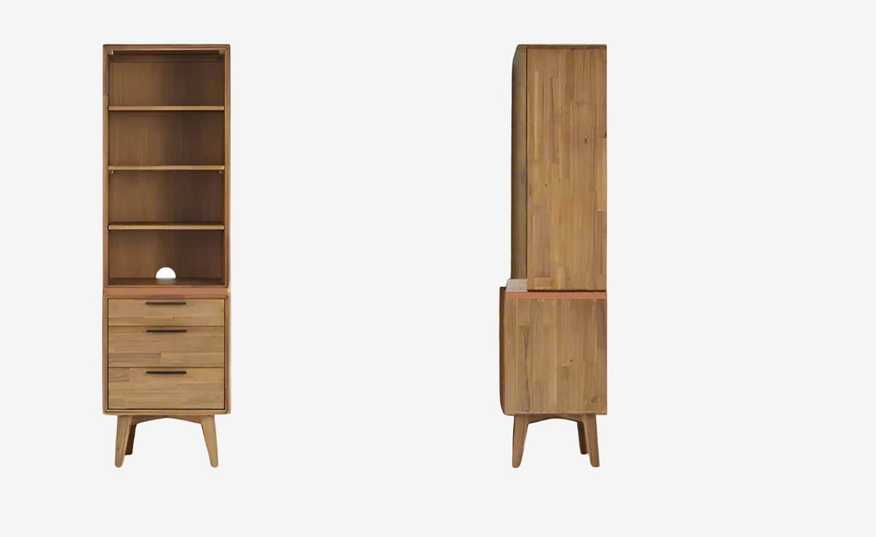 Castlery Seb Solid Acacia Wood Bookcase Side Console Hutch & Side Table FFE258-376 - image 0