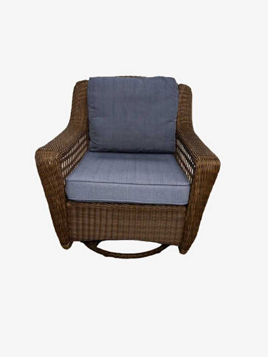 Hampton Bay Outdoor Swivel Lounge Chair With Ottoman - image 0