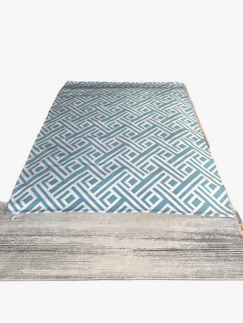 7'x10' Trellis Elevated Fretwork Tufted Teal/White Area Rug - HOP104-R5 - image 0