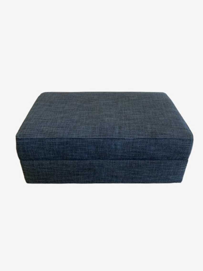 Haverty's Custom Blue Upholstered Storage Ottoman - image 0