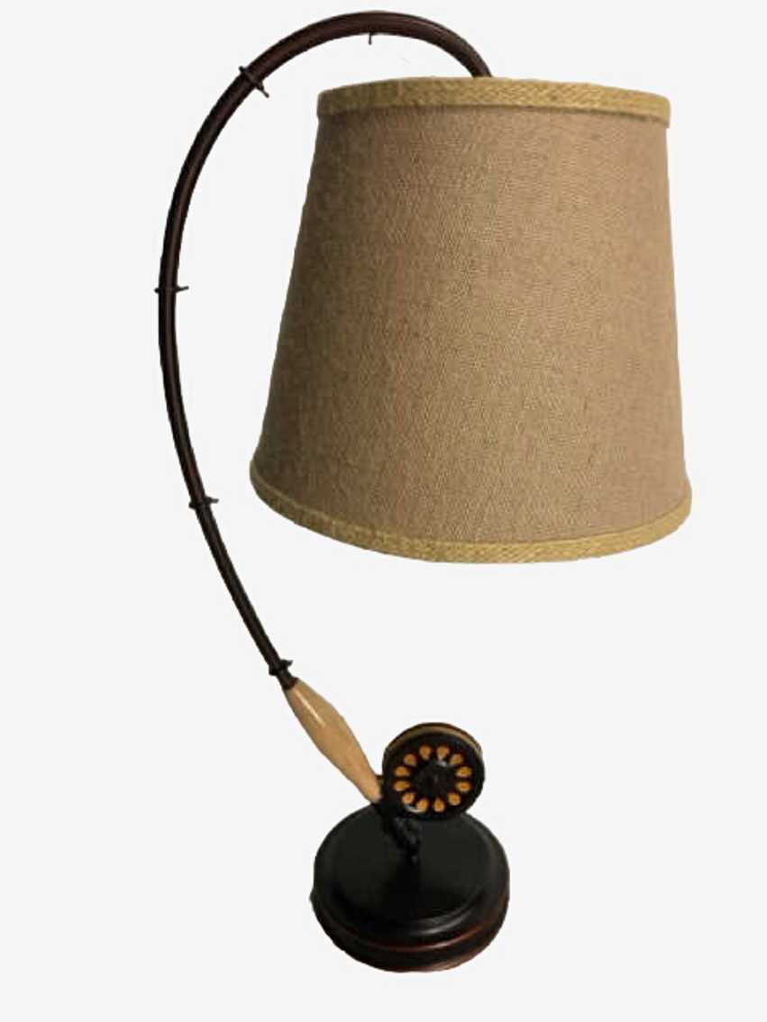 Fly Fishing Lamp With A Canvas Lamp Shade - image 0