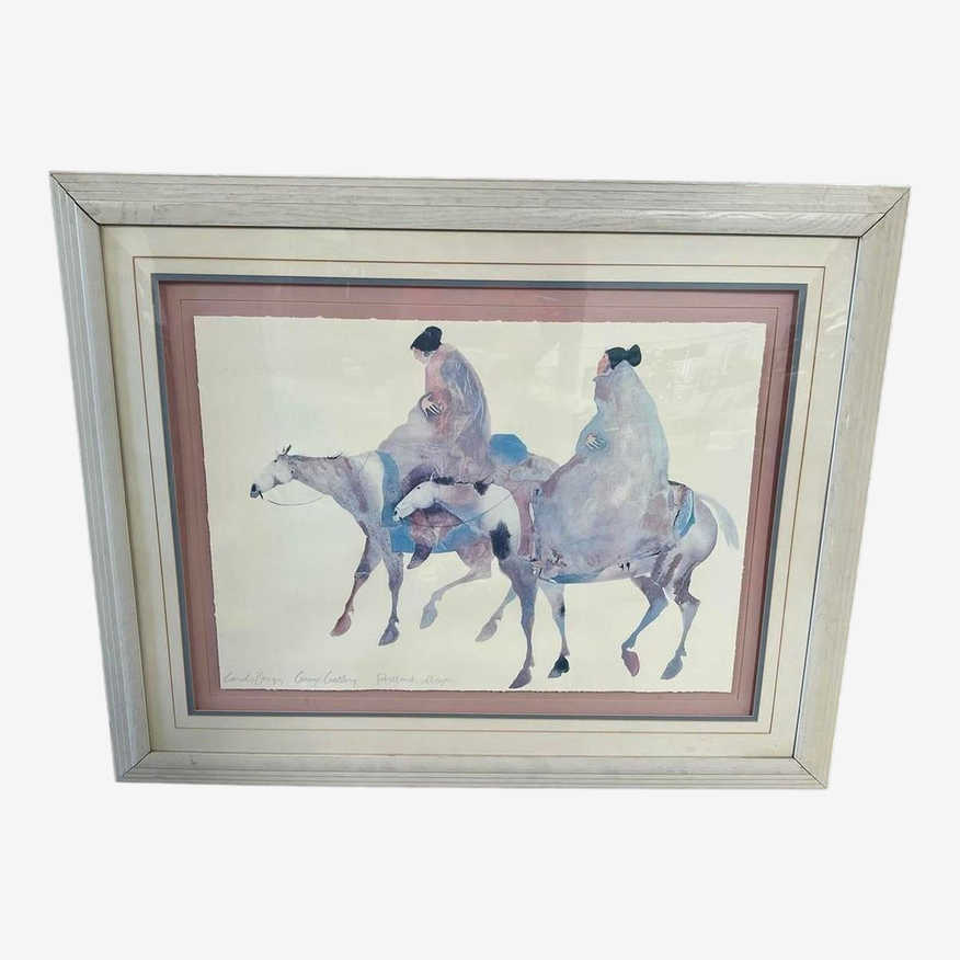1970s Carol Grigg Watercolor Lithograph/Framed - image 0