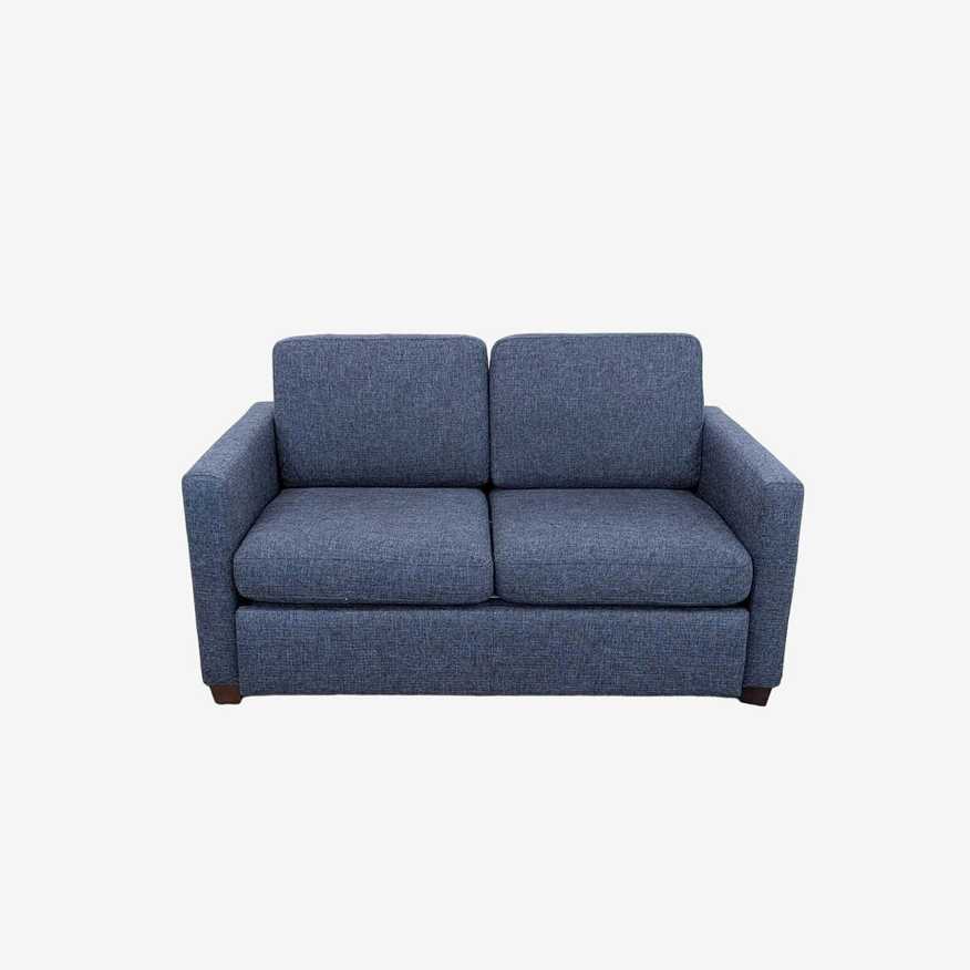 Living Spaces Cliff Grey Fabric 65" Full Convertible Futon Foam Sleeper Loveseat - image 0