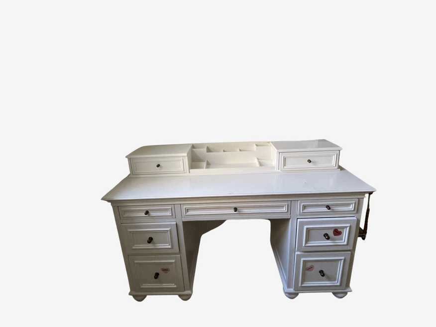 Pottery Barn Teen White Chelsea Vanity Desk w Mirror MD219-26 - image 0