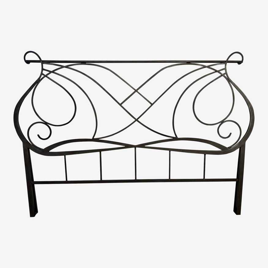 California King Deco Style Natural Metal Headboard - image 0