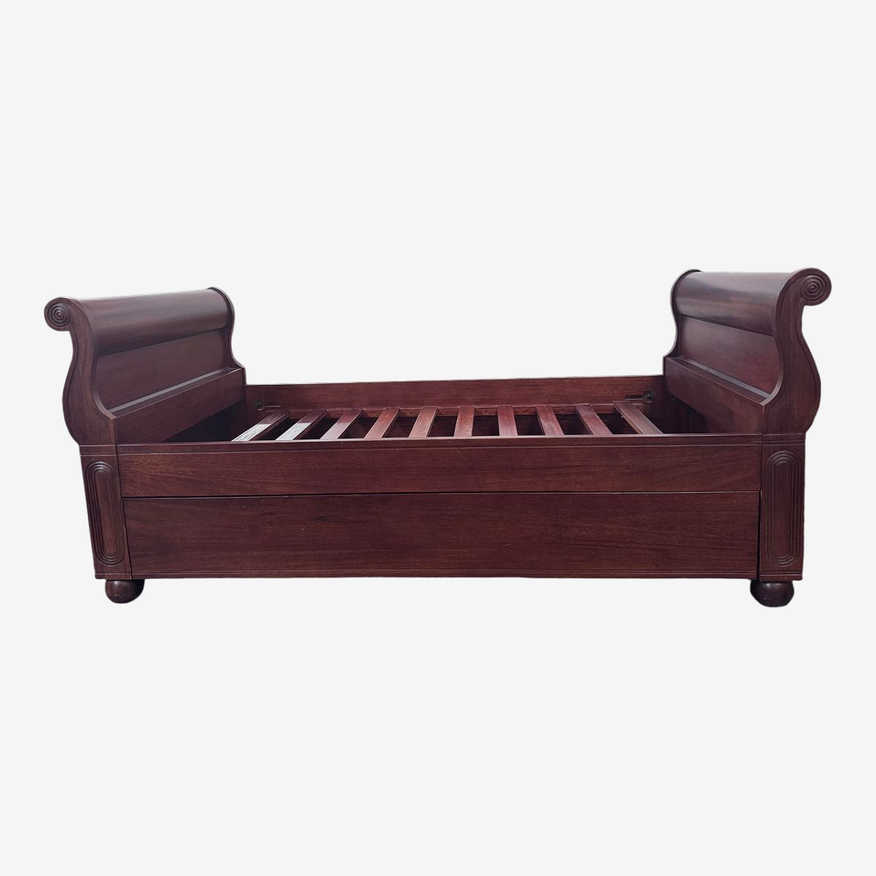 Twin Size Pottery Barn Allegra Sleigh Bed + Trundle - image 0