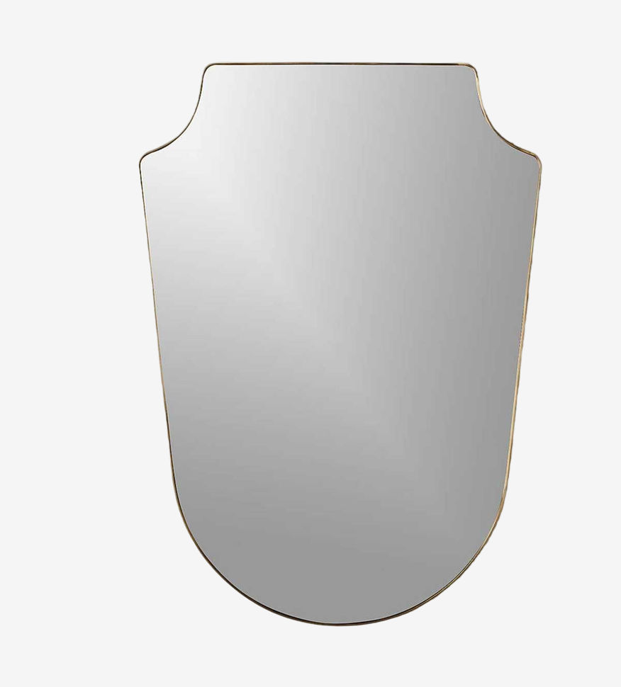 CB2 Shield Mirror with Brass Frame - New In Box - image 0