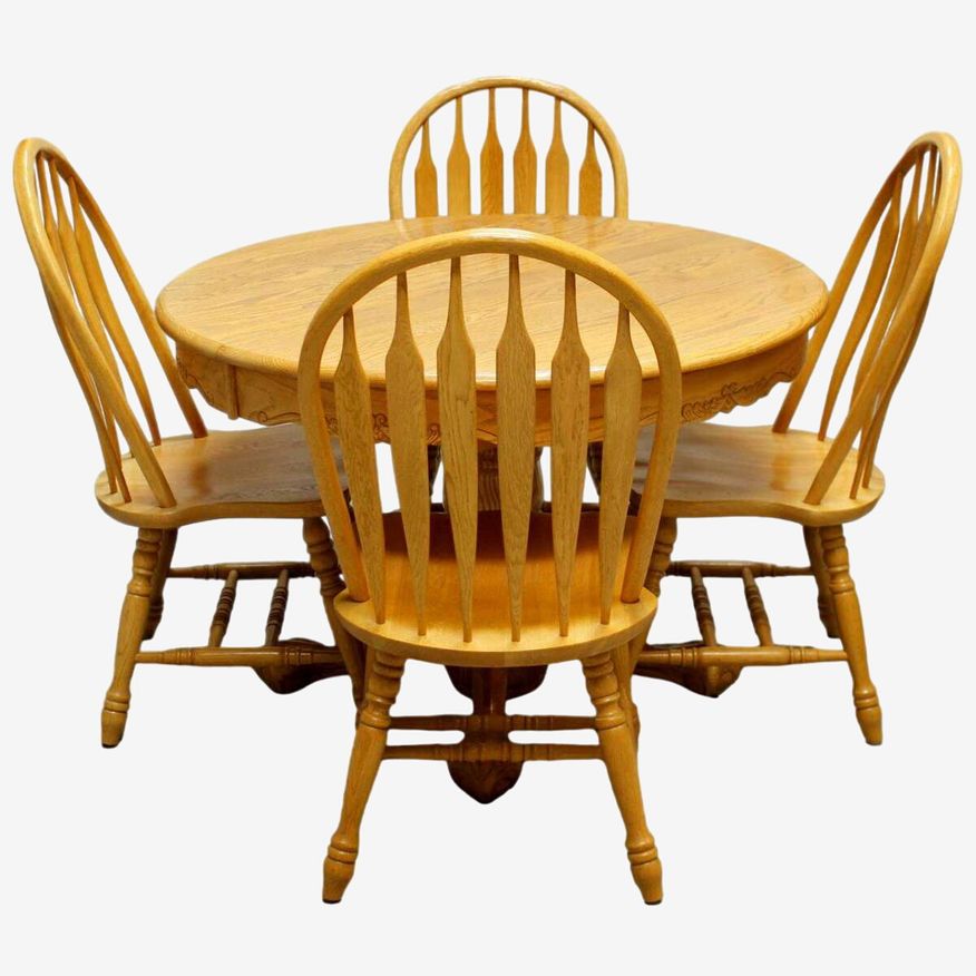 Shin-Lee Cal Oak Dinette Table w/4 Chairs - image 0