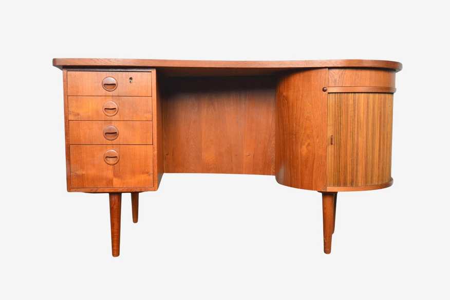 Kai Kristiansen Model 54 Jellybean Desk In Teak With Rotating Bar - image 0