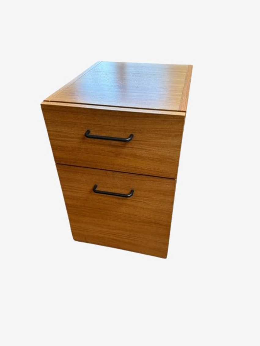 Mid Century 2 Drawer Teak Letter File Cabinet KV232-59 - image 0