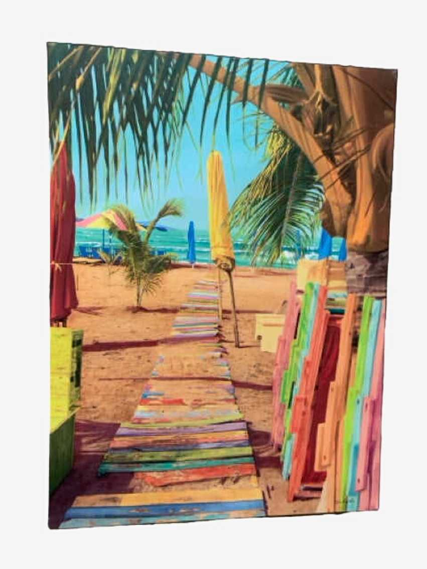 Painting on a Smile Beach Boardwalk Canvas Art by Robin Renee Hix - image 0