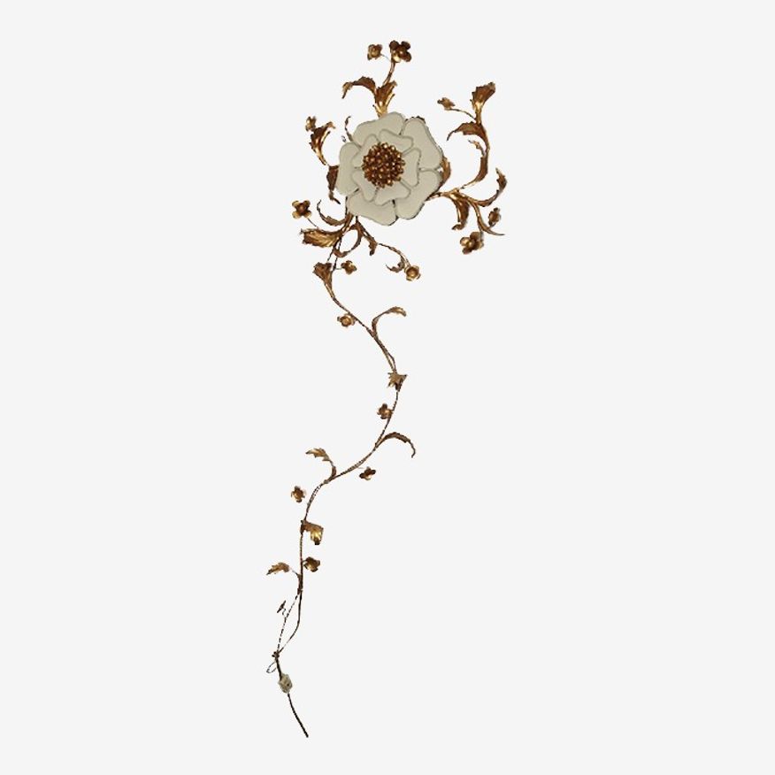 Vintage Italian Hollywood Regency Gold Floral Wall Light Sconce Made Italy #3 - image 0