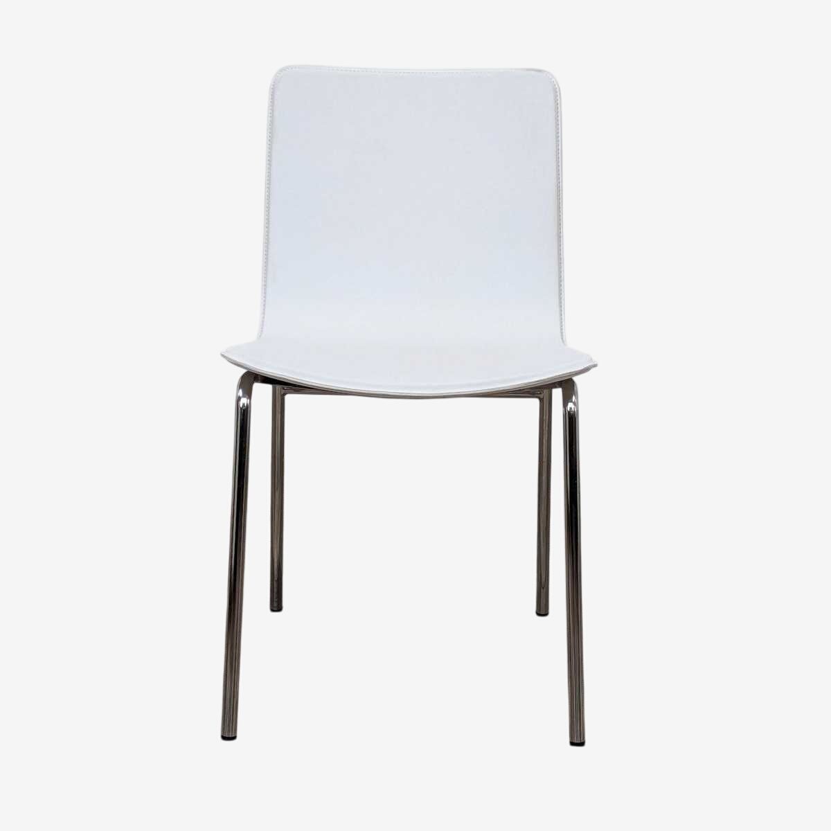 Modern CB2 White Strut Side Chair Kashew