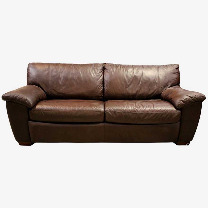 Brown Leather Queen Size Sleeper Sofa - image 0