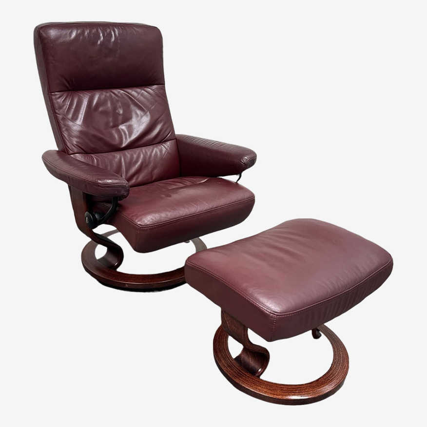 Ekornes Stressless Leather Recliner + Ottoman - image 0