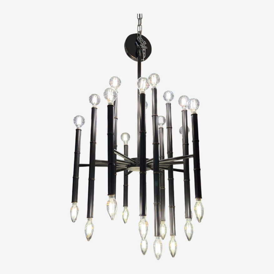 Jonathan Adler Meurice Black Finish 30 Light Chandelier - image 0