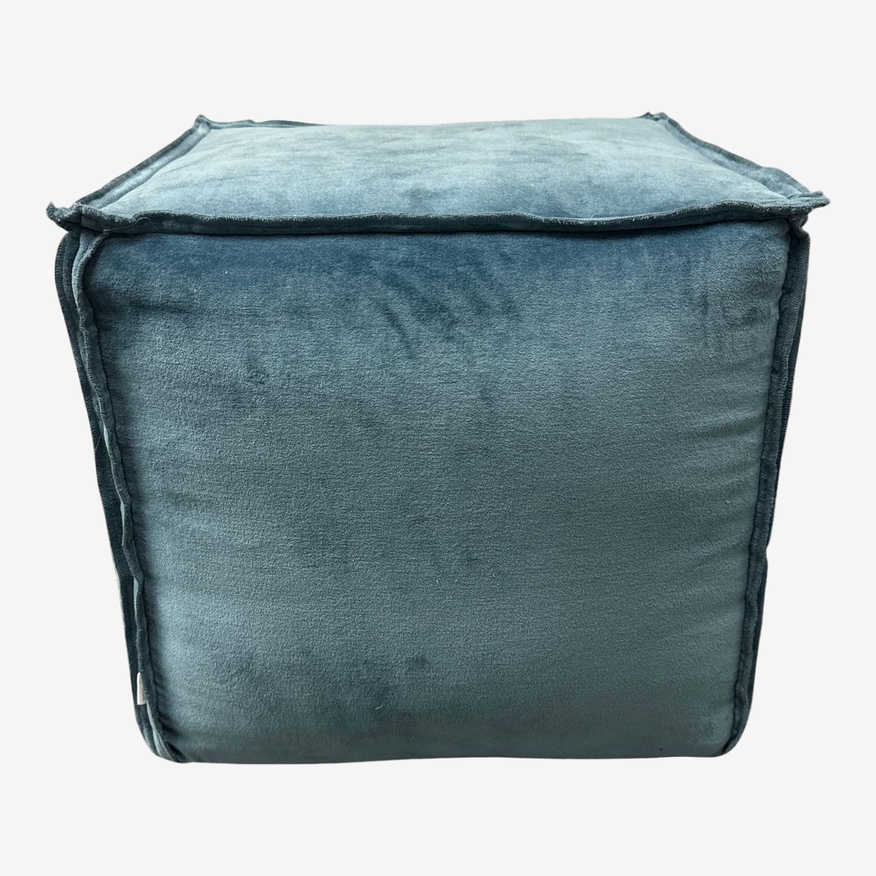 Arhaus Washed Velvet Square Pouf - image 0
