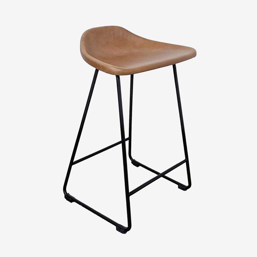 Pottery Barn Leather Seat Brenner Counter Stool - image 0