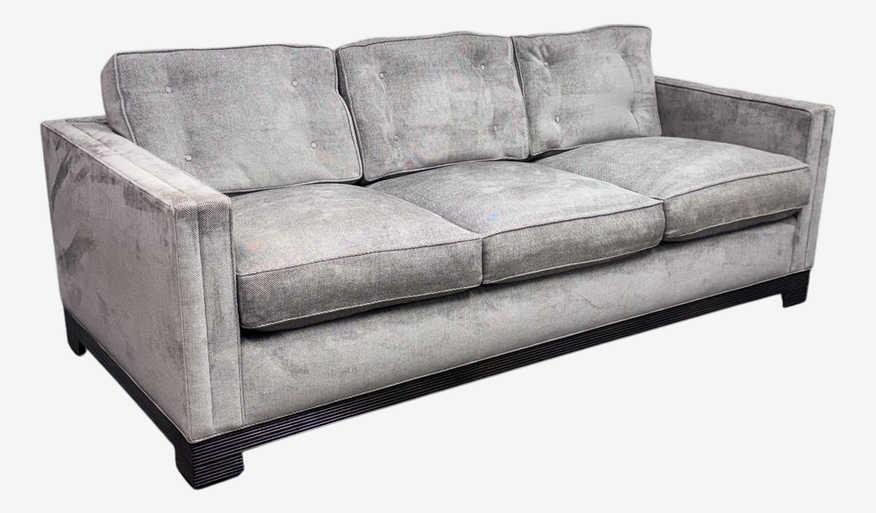A. Rudin No.2667 Gray Pin-Dot Track Arm Sofa - image 0