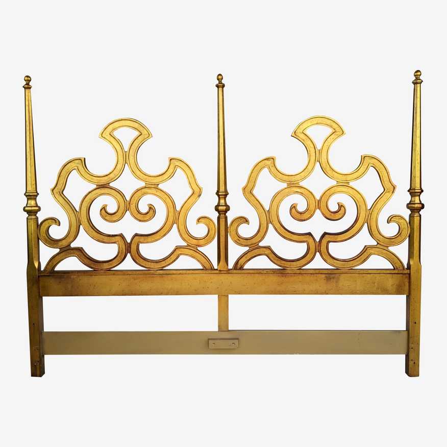 Vintage Gold Gilt King Sized Maximalist Hollywood Regency King Sized Headboard by Heritage - image 0