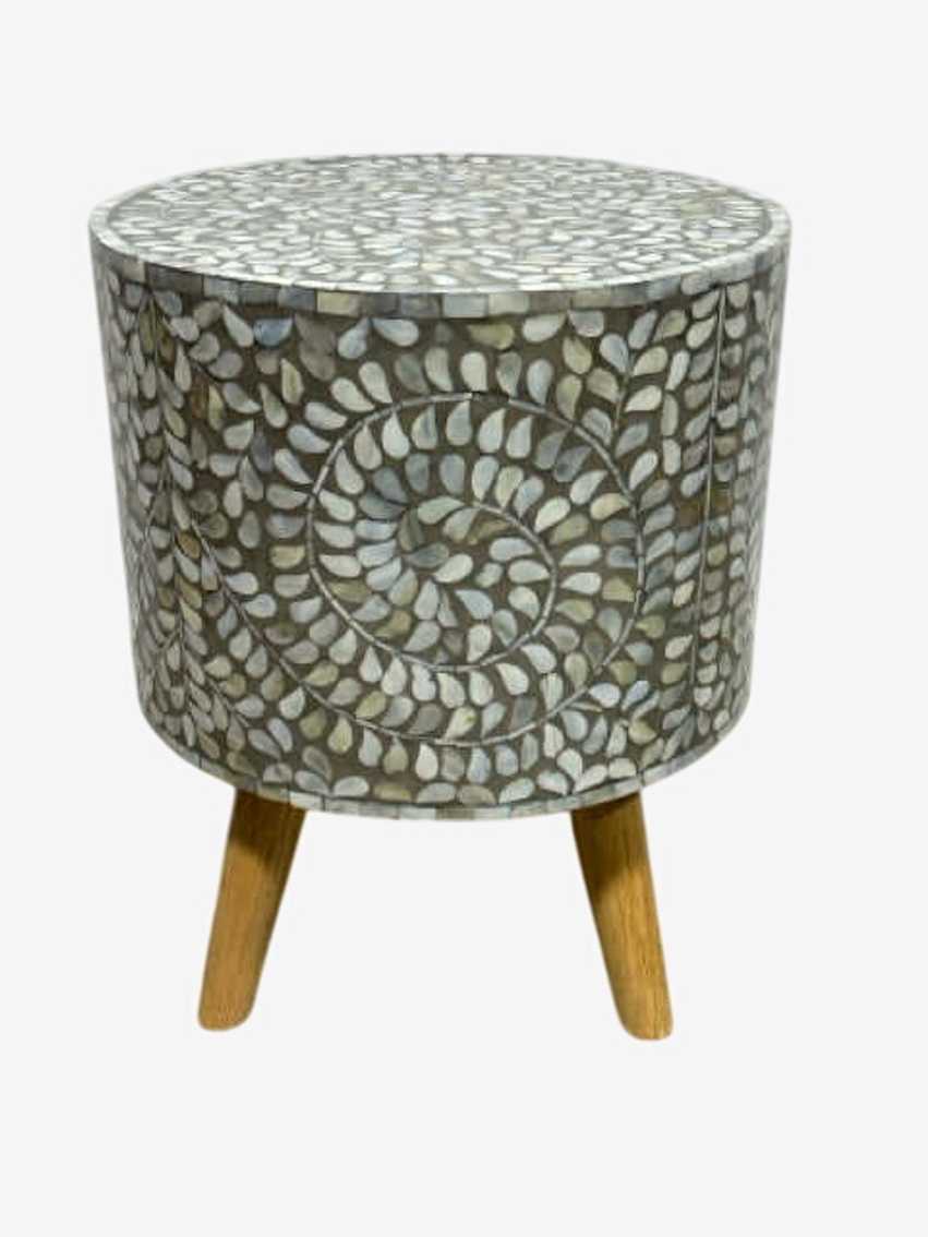 Pier 1 Mother of Pearl Round End Table - image 0
