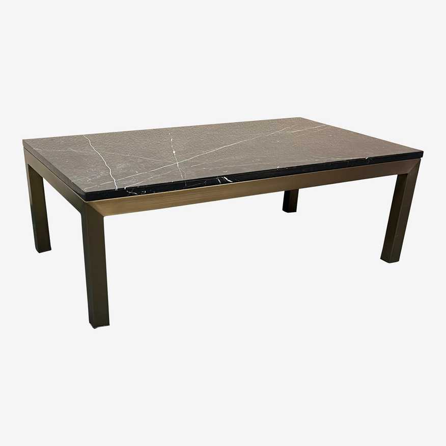 Crate & Barrel Parsons Black Marble + Brushed Brass Coffee Table - image 0