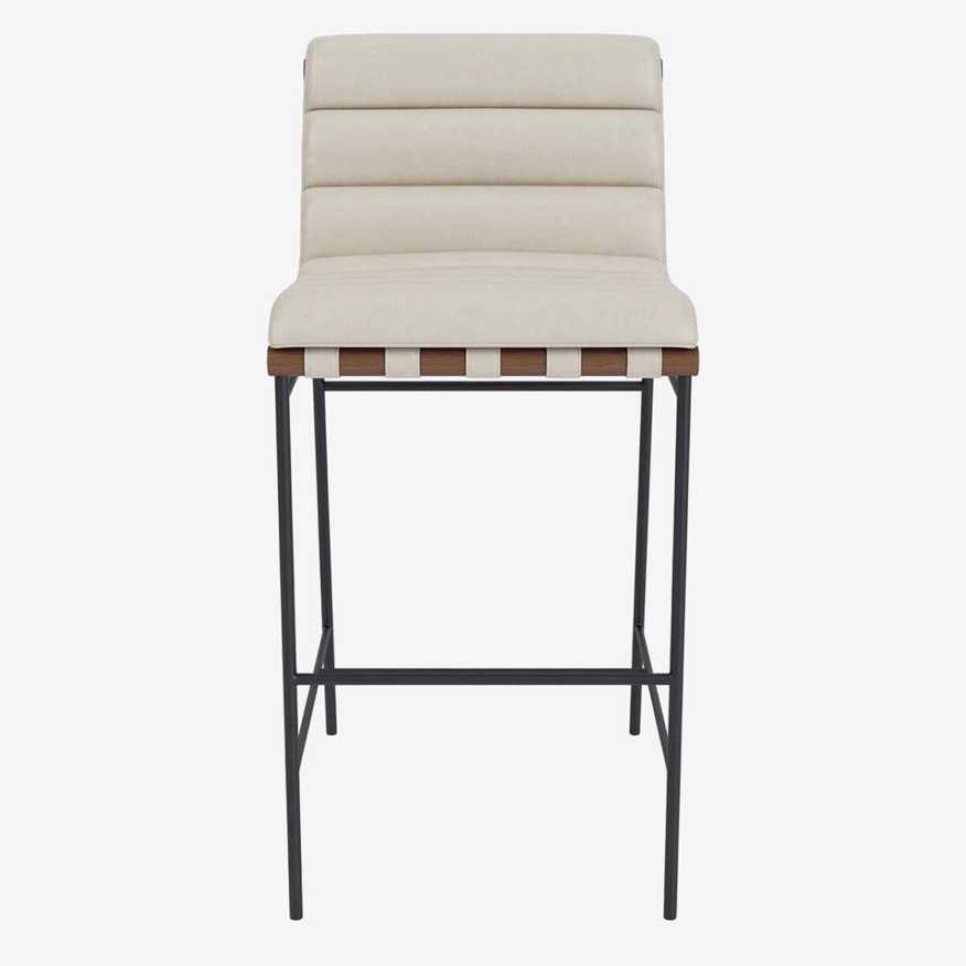 Denver Modern Vail Pearl Leather Counter Stool (New) - image 0