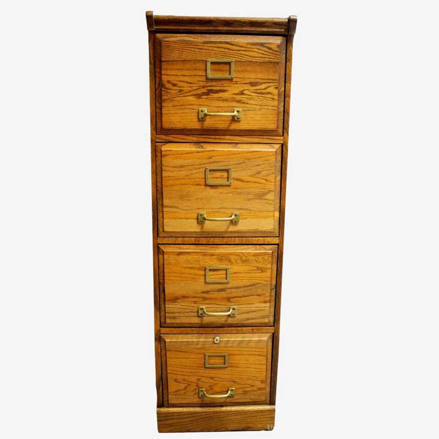 Four Drawer Oak File Cabinet - image 0