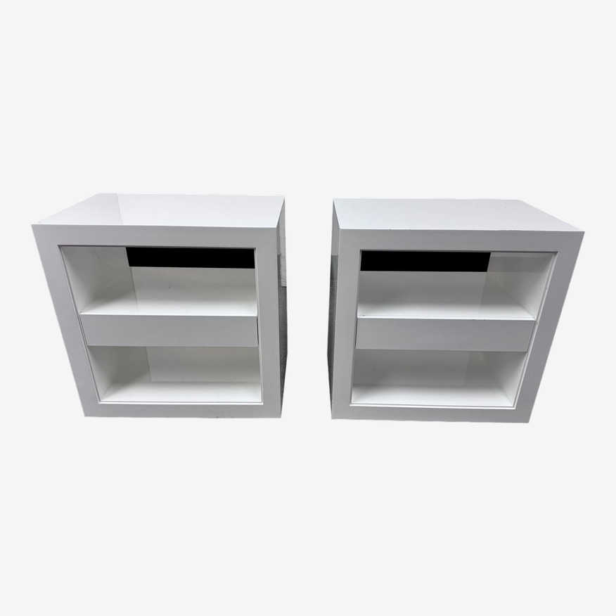 Serena & Lily Atelier White Lacquer Nightstands, Pair - image 0