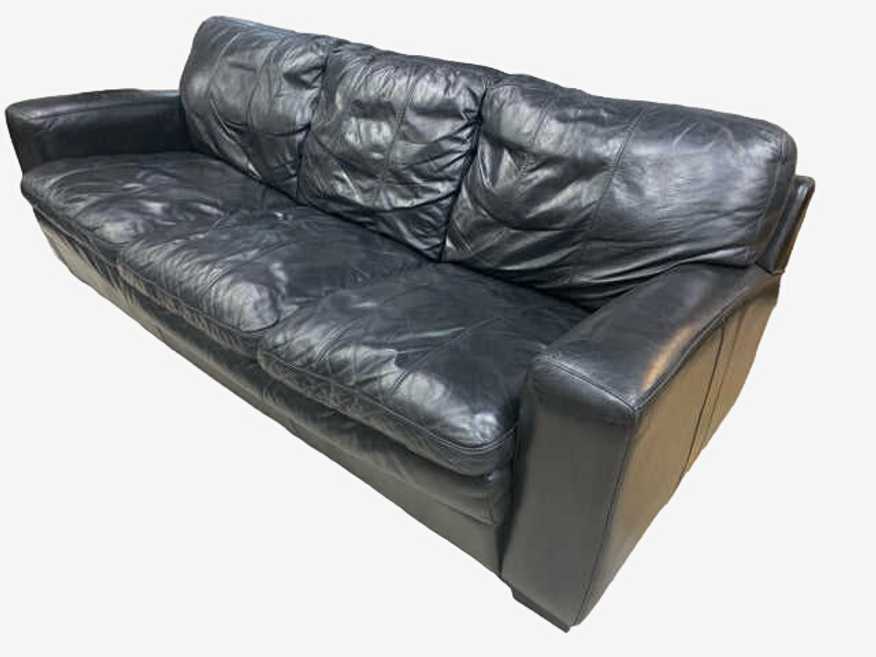 Black Leather Sofa - image 0