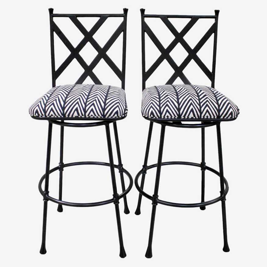 Pair of Black & White Bar Stools - image 0