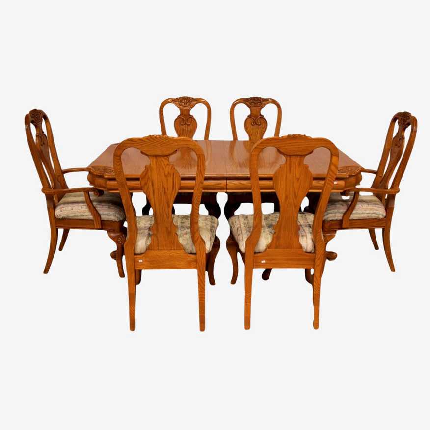 A-America Oak Dining Table w/6 Chairs - image 0