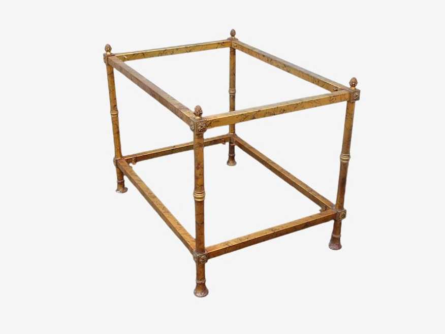 Vintage Hollywood Regency End Table Side Table w Gold Finials - image 0