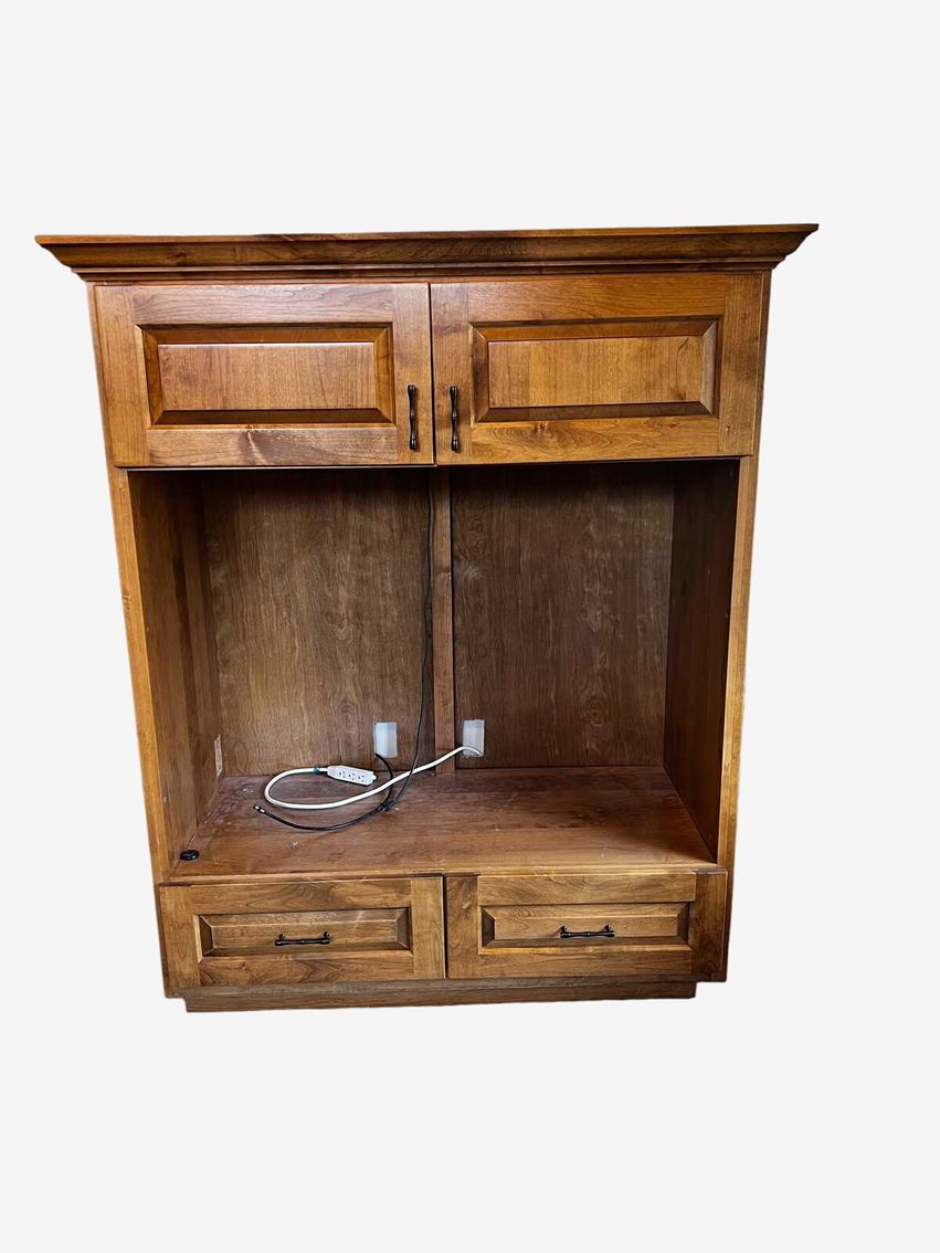 Large Wood 2 Drawer Media/Stereo Cabinet GK253-18 - image 0
