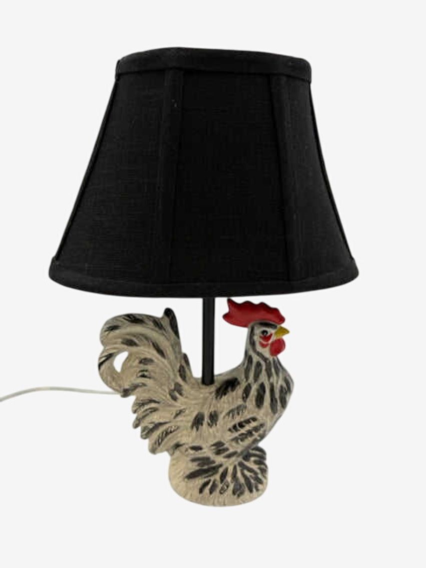 Ceramic Rooster Lamp With Black Shade - image 0