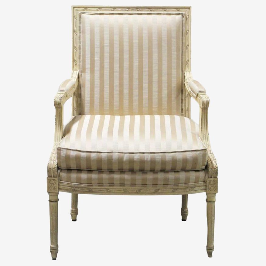 Sherrill Cream Striped Accent Chair - image 0