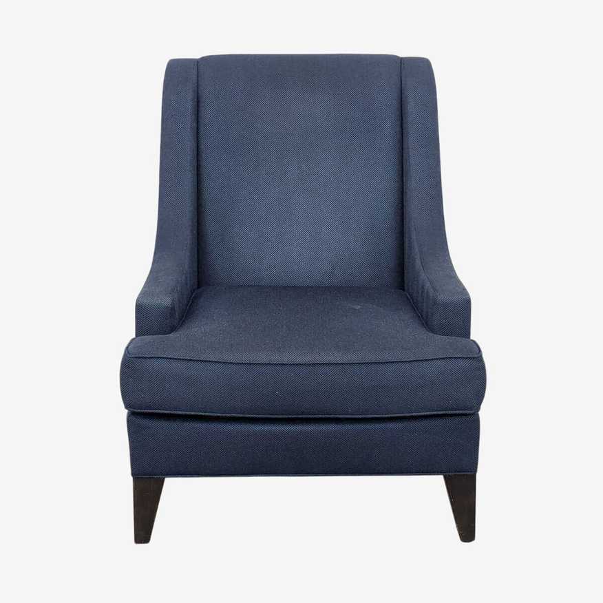 Ethan Allen Blue Tweed Wing Chair - image 0