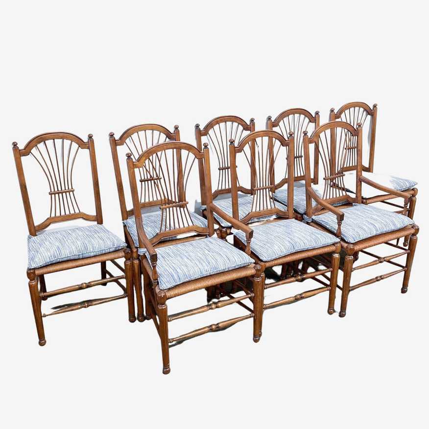Ethan Allen Wheat Back Dining Chairs - Set Of 8 - image 0