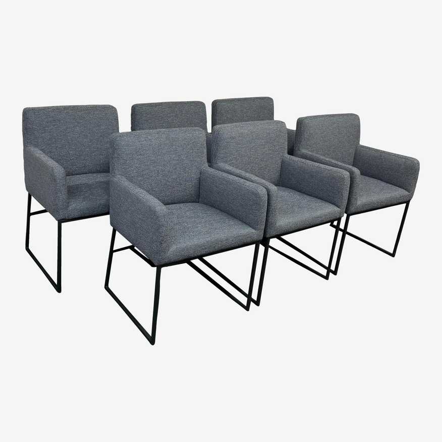 West Elm Range Upholstered Dining Chairs, a Set of Six - image 0