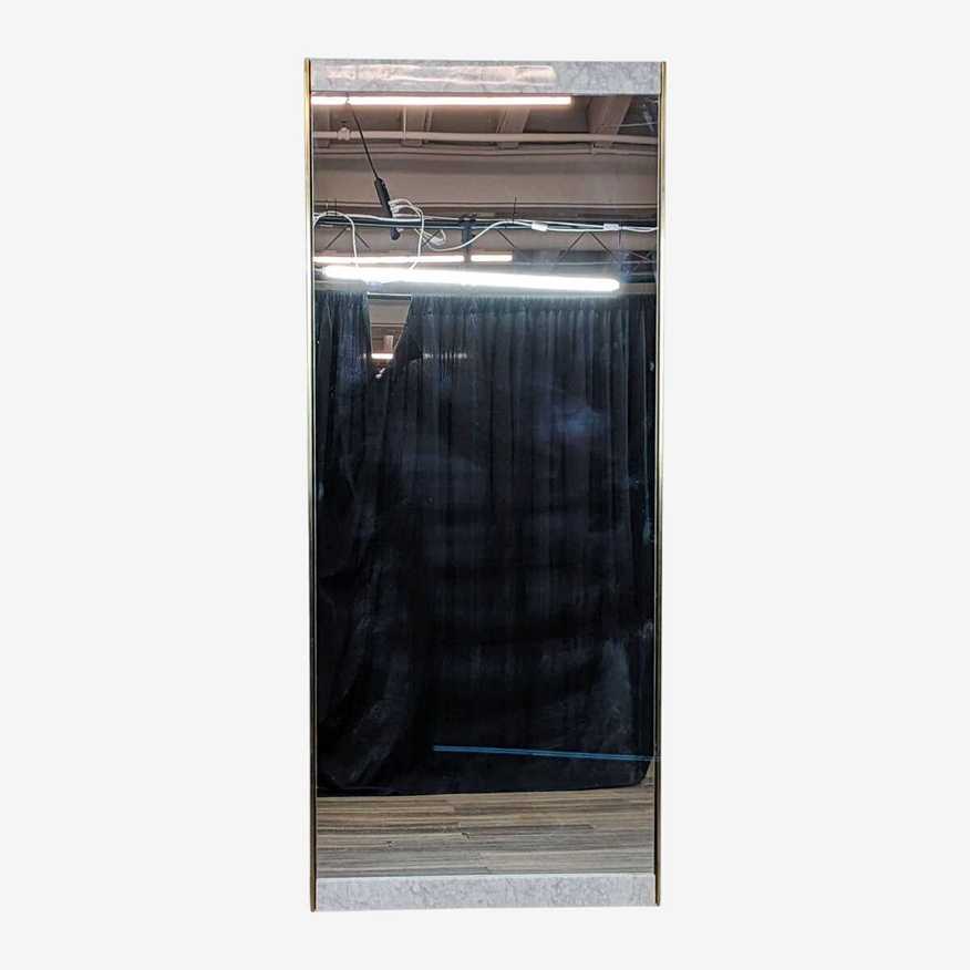 West Elm Full-Length Mirror with Marble and Gold Finish Frame - image 0
