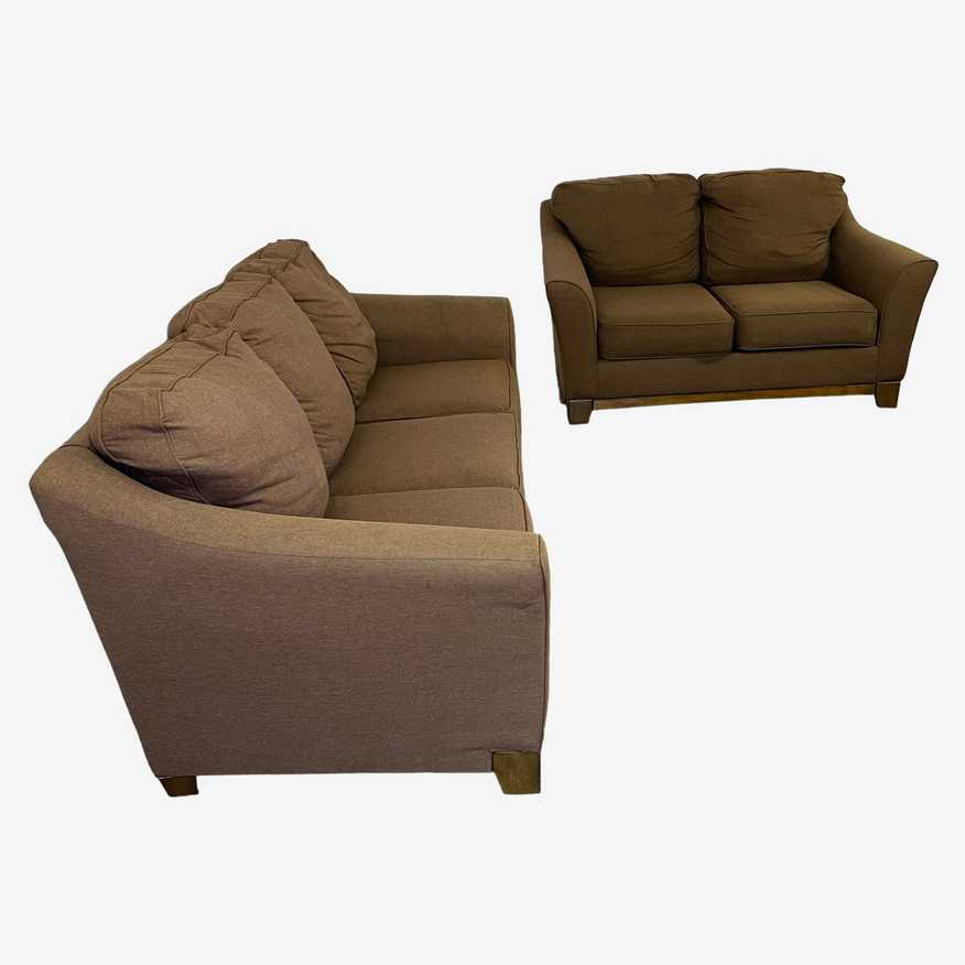 Brown Couch and Loveseat - image 0