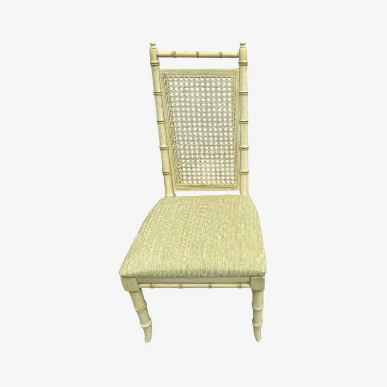 Vintage Faux Bamboo Chair by American of Martinsville with Rattan