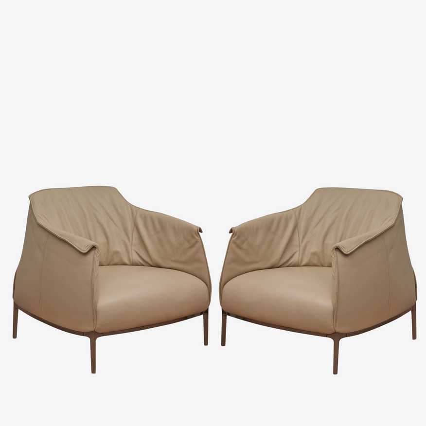 Pair of Poltrona Frau Archibald Armchair Designed by Jean-Marie Massaud - image 0