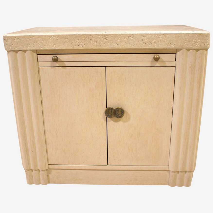 Travertine Top Nightstand - image 0