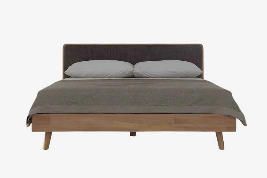 Castlery Mid Century Style Acacia Wood/Fabric Headboard Seb King Size Bed FFE258-423 - image 0