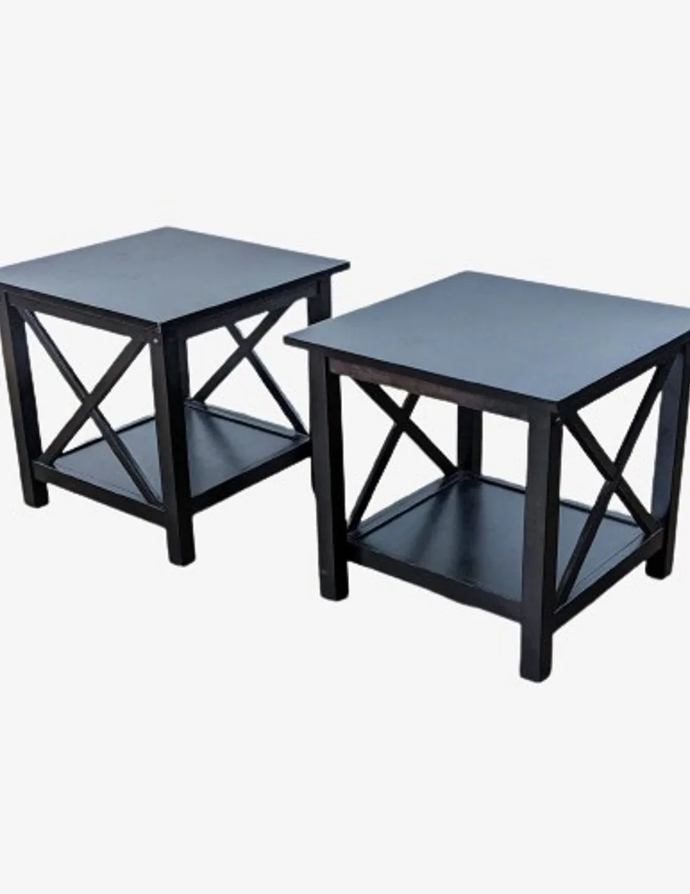 Pair of Two Tier X Side Accent Tables - image 0