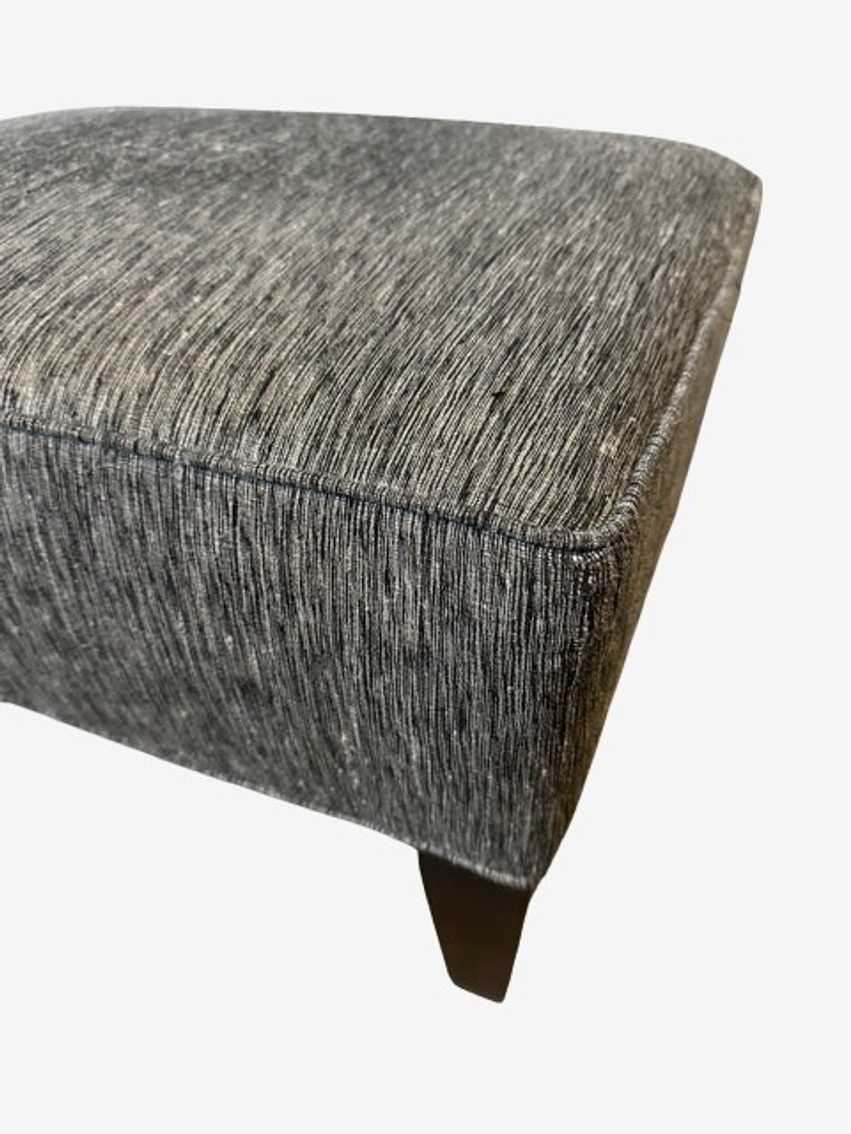 Black & Grey Upholstered Ottoman - image 0